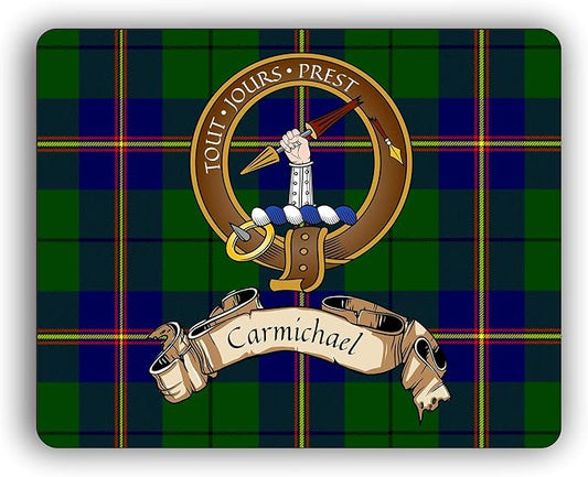 Carmichael Scottish Clan Tartan Crest Computer Mouse Pad