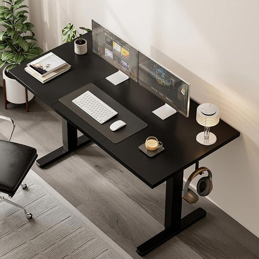 Acrolix Electric Standing Desk, Height Adjustable Home Office Desk with Memory Presets & Cable Management,Black Sit Stand Desk for Work from Home, Ergonomic Computer Desk (48" x 24")