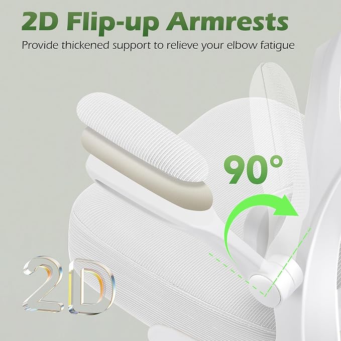 AreShark Office Chair Ergonomic Desk Chairs with Adjustable Lumbar Support& Headrest Hanger, High Back Breathable Mesh Chair with Wheels, Rolling Swivel Comfy Task Computer Chair for Home Work Gaming