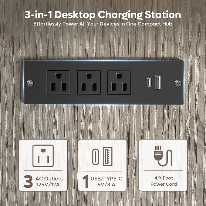 Bestier Farmhouse L Shaped Desk with Drawers, 63" x 47" Office Computer Desk with Charging Station & Fluted Storage Cabinet, Corner Desk with File Drawers, Modesty Panel for Home Office, Grey