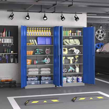 Metal Garage Storage Cabinet,Steel Storage Cabinet with Doors and Adjustbale Shelves,Lockable Tool Cabinet for Garage,Basement,Home Office,School