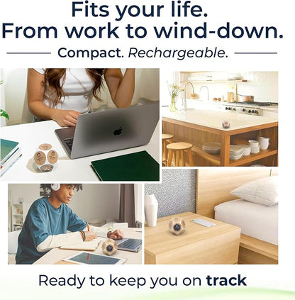 Mindsight Focused Activity Timer & Tracker | Promotes Work Life Balance & Productivity | Pomodoro 'Plus' w/ 5 Fixed timers + 5 curated Wellness Activities | Office Desk Accessory | Mindfulness | ADHD