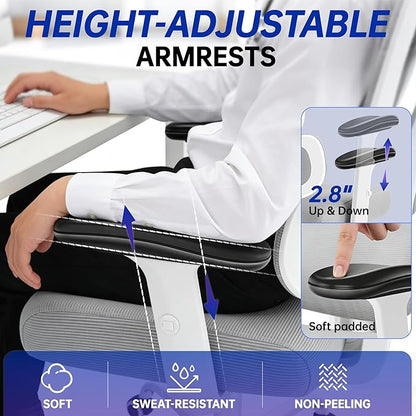 Ergonomic Office Chair, High Back Mesh Computer Chair with Comfortable Adaptive Lumbar Support, Built-in Coat Hanger, SGS Class 4 Gas Lift, Heavy Duty 300lbs for Long Hours Home Office