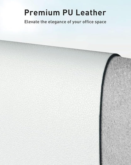 Aothia Faux Leather Desk Mat - Large Mouse Pad, Non-Slip PU Leather Blotter, Waterproof Writing Surface for Office and Home (Barely Grey, 42" x 17")