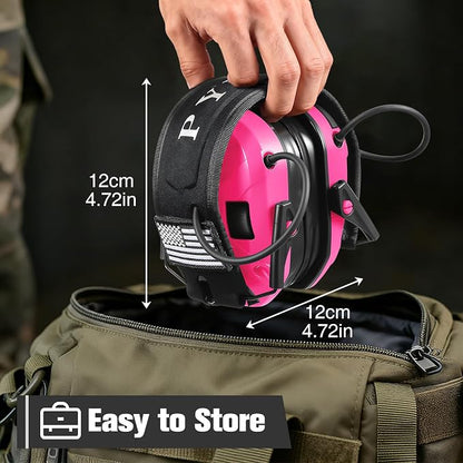 Electronic Shooting Ear Protection w/Gel Pads, 23dB NRR Active Noise Reduction & 3X Amplification Headset for Shooters