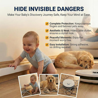 Cord Hider, Wire Cover, Cord Covers Wall Mounted TV, Cable Hider, 315 in Paintable White Raceway Kit, Electrical Cords Concealer, Cable Management, Hide Cords Wall, Wire Molding, Adhesive Channel
