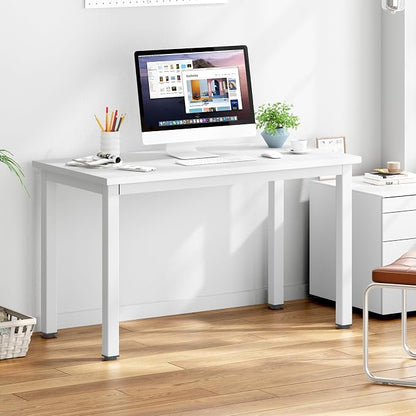 DlandHome 39 inches Small Computer Desk for Home Office Activity Table Writing Table for Small Spaces Study Table Student Laptop Desk White DND-AC3DW-100