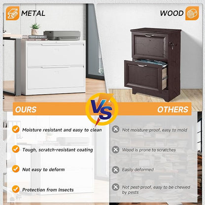 Bestoo 2 Drawer File Cabinet with Lock, Metal Lateral Filing Cabinet, File Cabinets for Home Office, Office Cabinet for Hanging Files Letter/Legal/F4/A4 Size
