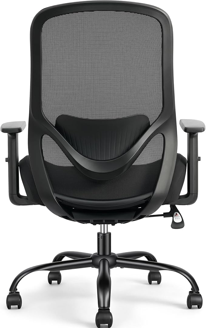 High Back Office Chair, Big and Tall Office Chair Ergonomic Comfy Chair Executive Desk Chair for Heavy Duty People 450Lbs Computer Chair with Adjustable Lumbar Support & Flip-up Arms