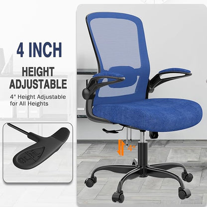 Mimoglad Office Chair, Ergonomic Desk Chair with Adjustable Lumbar Support, High Back Mesh Computer Chair with Flip-up Armrests-Task Chairs, Executive Chair for Home Office