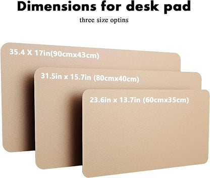 YSAGi Double-Sided Desk Pad, 35.4"x17"Leather Desk Mat, Eco Cork Desk Pad Protector,Large Mouse Pad,Waterproof Desk Blotter for Office/Home(Apricot)