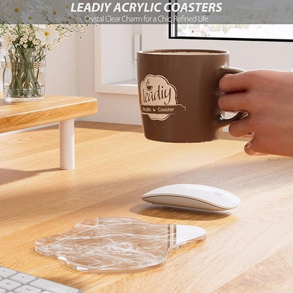 Acrylic Coaster Decorative Plates, Irregular Bar Drink Coaster,Perfect for Tabletop Protection and Accessories Display.（Fog）
