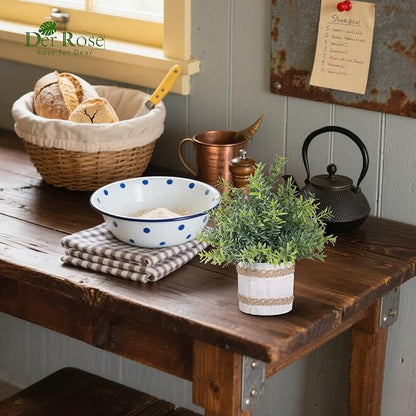 Der Rose 4 Pack Farmhouse Fake Plants Artificial Plants Indoor for Home Kitchen Office Desk Rustic Table Aesthetic Room Decor