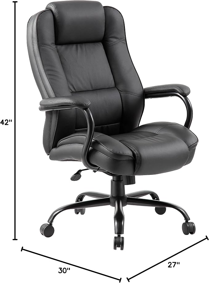 Boss Office Products Heavy Duty Executive Chair with 350lbs Weight Capacity in Black