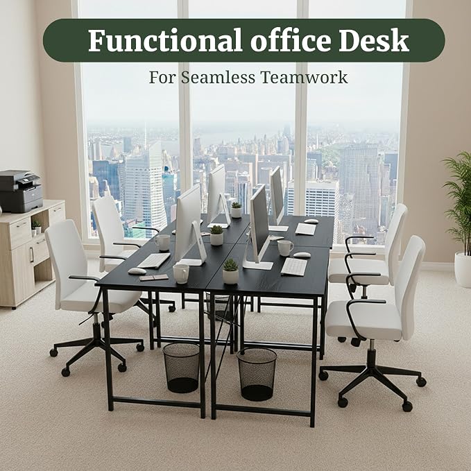 Computer Desk 40 Inch, Simple Home Office Desk Study Writing Table, Sturdy Metal Frame, Scratch-Resistant MDF Desktop for Bedroom Dorm Workspace Small Space, Black