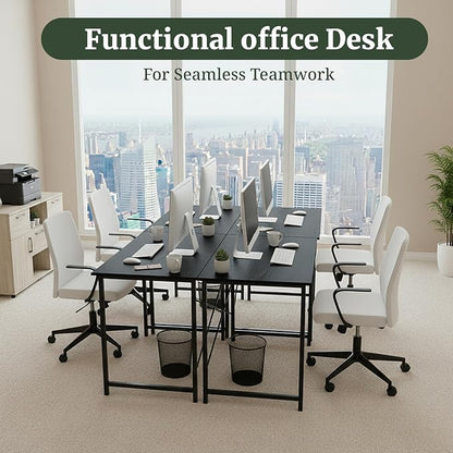 Computer Desk 40 Inch, Simple Home Office Desk Study Writing Table, Sturdy Metal Frame, Scratch-Resistant MDF Desktop for Bedroom Dorm Workspace Small Space, Black