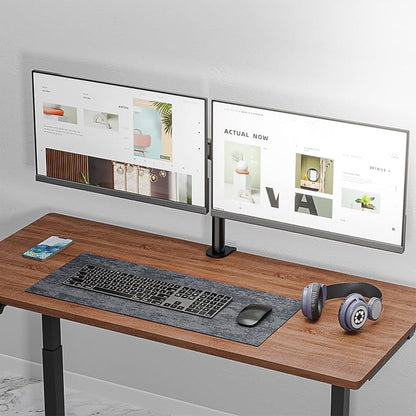 WALI Dual Monitor Stand for Desk, Dual Monitor Mounts for 2 Monitors up to 27 inch, 2 Monitor Desk Mount Holds up to 22 lbs, Height Adjustable Swivel Tilt Rotation, 75x75/100x100mm (M002), Black