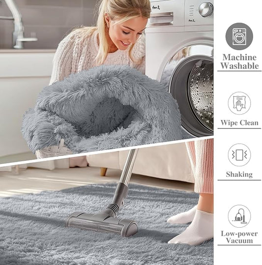 OLANLY 5x8 Machine Washable Large Area Rugs for Living Room, Bedroom, Soft Fluffy Shaggy Bedside Rug, Indoor Floor Carpet for Kids Girls and Boys, Dorms, Nursery, Home Decor, Silver Grey