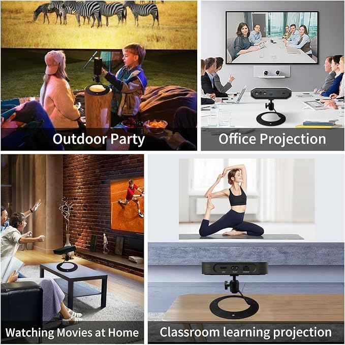 Projector Stand Table Tripod: Ballhead Angle 360 Degree Adjustable with 1/4" Screw for Most Projectors Webcams