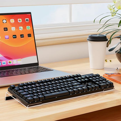 Egchi Computer Keyboard Stand PC Keyboard Stand, Acrylic Tilted Keyboard Stand for Ergonomic Typing Clear Keyboard Tray for Easy Typing and Working, Keyboard Holder with Silicone Non-Slip Case