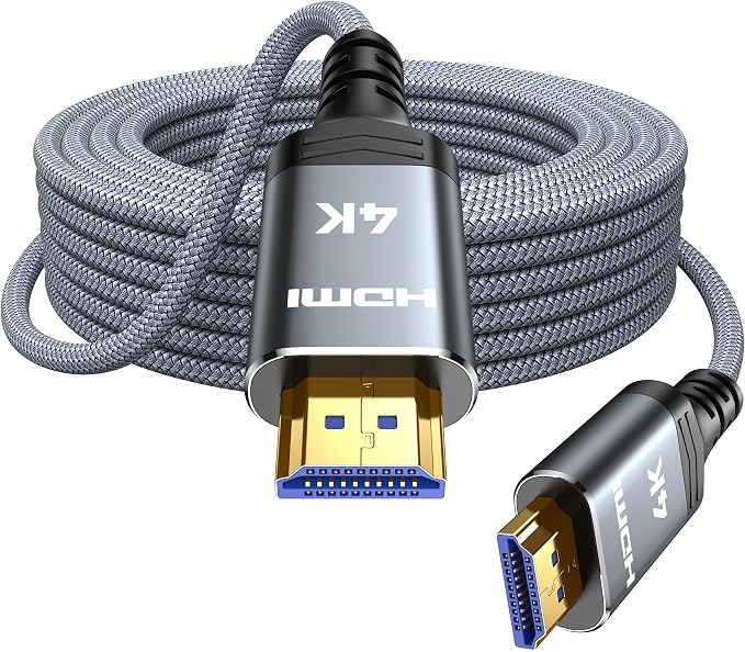 Highwings 4K Fiber Optic HDMI Cable 63FT Long - Unidirectional 4K HDR Braided HDMI Cord, 18Gbps High Speed with Ethernet/ARC, 3D, HDCP 2.2, ARC, Compatible for PS-5/4/3/4K HDTV/Streaming Media