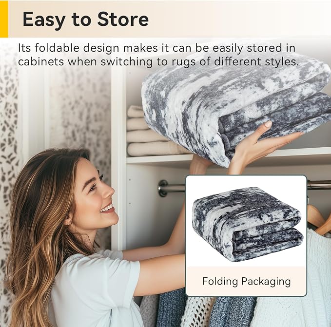 RELEANY Washable Area Rugs 3'x5' Non-Slip Modern Abstract Soft for Living Room Entryway Bedroom Kitchen, Print Pattern, Black Navy Blue Gray