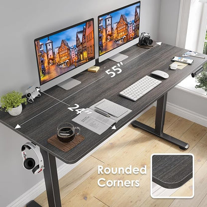STARY Electric Standing Desk Adjustable Height Sit Stand Home Office Desk with Splice Board