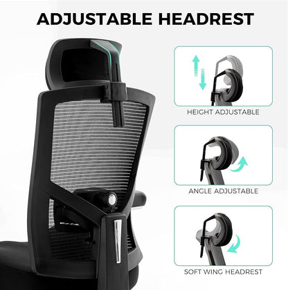 Big and Tall Office Chair 700lbs with Ergonomic W Wide Thick Seat Cushion, Oversized Mesh Desk Chair with Adjustable Lumbar for Heavy People, Computer Chair with 4D Armrest Headrest Footrest