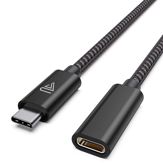 Faracent USB C Extension Cable (20Gbps/240W/1FT/0.3M), USB 3.2 Type C 3.1 Male to Female Extension Charging & Sync for iPhone Pixel PSVR2 MacBook Air Pro/New iPad Dell XPS Surface Book-Black