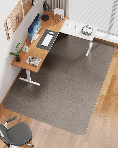 Blvornl Ultra Large Office Chair Mat for Hardwood Floor, Rolling Chair Mat for Hard Wood, Large Anti-Slip Hard Floor Protector, Heavy Duty Computer Desk Rug for Office and Home 50"*63" Brown