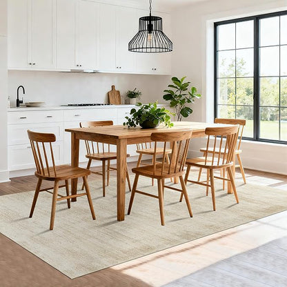 BILEEHOME 5x8 Area Rugs for Living Room, Neutral Abstract Modern Farmhouse Boho Rugs for Dining Room Bedroom, Tan Brown with Cream Beige