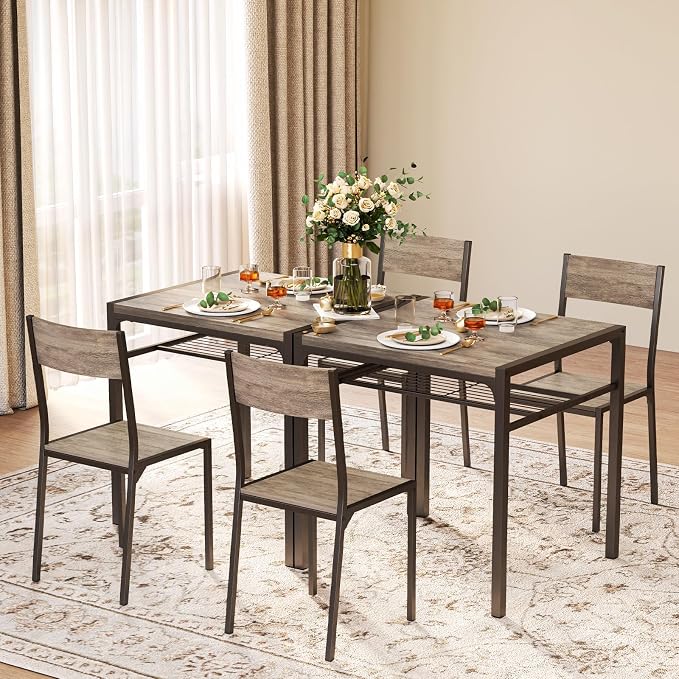 Gizoon Dining Table Set for 2, 3 Piece Kitchen Table with 2 Chairs for Small Space, Apartment, Kitchen, Dining Room, Space-Saving
