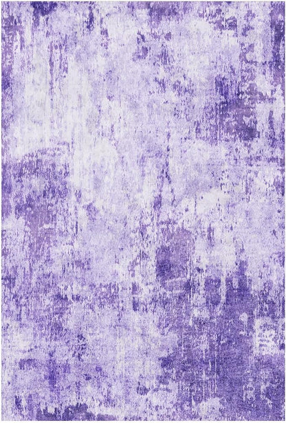 RELEANY Washable Area Rugs 2'x8' Non-Slip Modern Abstract Soft for Living Room Entryway Bedroom Kitchen, Print Pattern, Purple Gray Pink White
