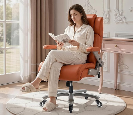 Big and Tall 700lbs Office Chair - Adjustable Lumbar Support 3D Flip Arms Heavy Duty Metal Base&Wheels, High Back Large Executive Computer Desk Chair, Thick Padded Ergonomic Design for Back Pain