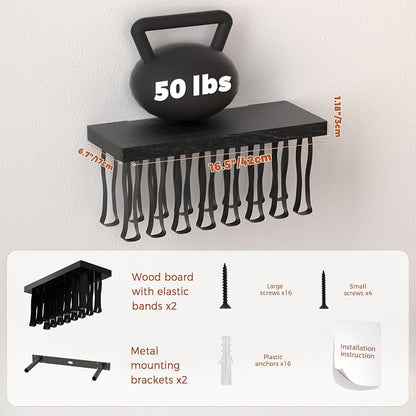 Floating Book Shelves for Wall Set of 2, Unique Wood Hanging Bookshelf | Easy Install Wall Bookshelf with Anti-Tilt Metal Bracket, Floating Bookshelf Storage Display Wall Shelves for Home Decor