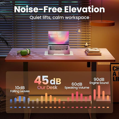 HUANUO 32" Small Electric Standing Desk Adjustable Height, 4 Memory Height Settings, Sit Stand Up Desk for Home Office & Computer Workstation, Pink