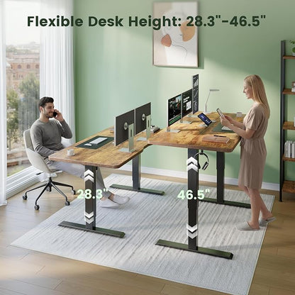CubiCubi 55 x 24 Standing Desk, Height Adjustable Electric Computer Desk, Sit Stand up Home Office Workstations, Rustic Brown