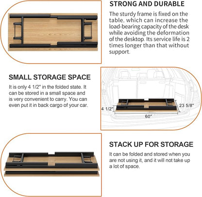 Need Home Office Desk - Large Computer Desk Sturdy Table Foldable Desk Gaming Computer Table No Assembly Required AC5BB 60 inch
