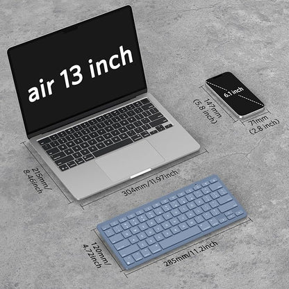 OMOTON Wireless Keyboard for Mac, Bluetooth Keyboard for Mac - No Number Pad, Compact Travel Design for Coffee Shop, Home Office, macOS Function Keys, Compatible with MacBook Pro/Air/iMac, Blue