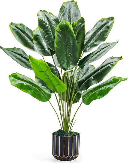Der Rose 28" Bird of Paradise Artificial Tropical Fake Medium Potted Plants Banana Tree Faux Plants Indoor and Outdoor for Home Office Living Room Porch Balcony Decor(DIY)