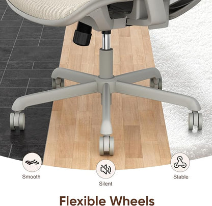 ELABEST Mesh Office Chair,Ergonomic Computer Desk Chair,Sturdy Task Chair- Adjustable Lumbar Support & Armrests,Tilt Function,Comfort Wide Seat,Swivel Home Office Chair (Beige)