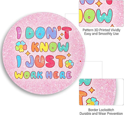 Funny Cute Mouse Pad, Round Mouse Pads for Desk, Small Mini Travel Mousepad with Non-Slip Rubber Base for Work Wireless Computer Laptop, Office Desk Accessories, 8.6 x 8.6 inch