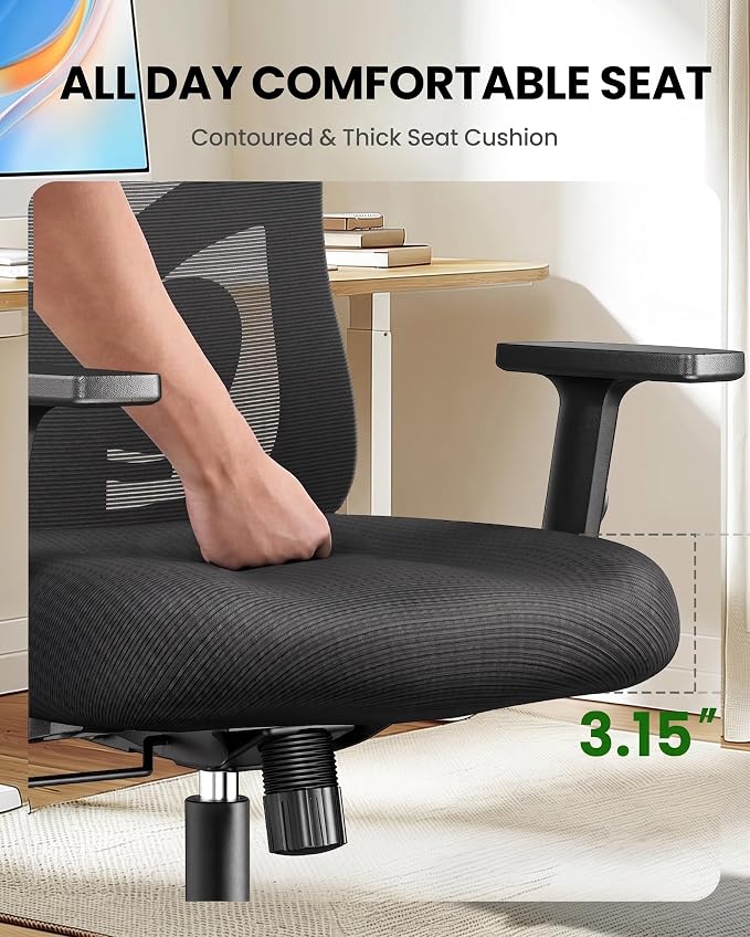 Marsail Ergonomic Office & Gaming Chair with Lumbar Support & 2D Headrest