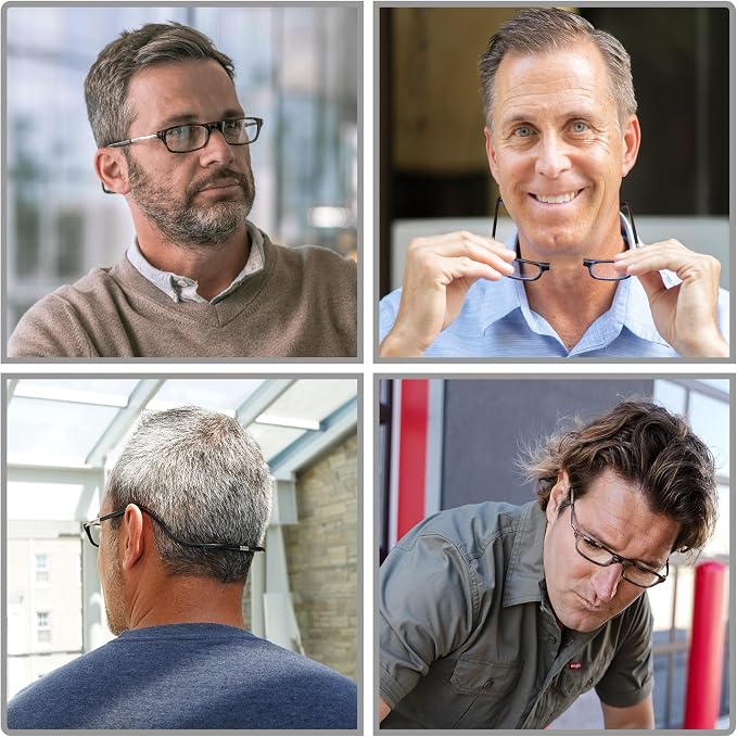 Clic Magnetic Reading Glasses - Adjustable Neck Hanging Readers - Secure Fit with Rigid Headband - Original Expandable (M-XL, Clear, 2.75)