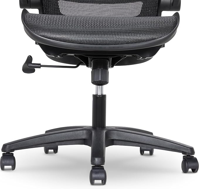 Amazon Basics Ergonomic High-Back Office Chair, Breathable Mesh, 360° Swivel, Easy to Assemble, Comfortable Flip-Up Armrests, 25.5"D x 26.25"W x 49.25"H, Black