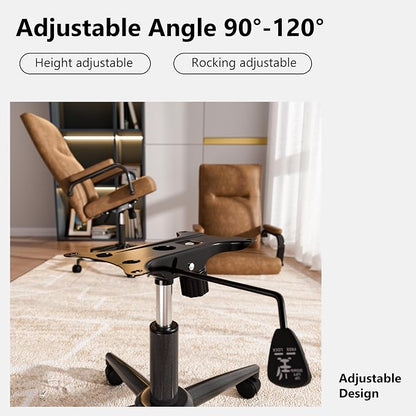 GXJ Brown Office Chair with Memory Foam Seat | 4.9'' Memory Foam Seat and 4.7'' Comfortable Backrest, High Back Leather Executive Chair with Wheels and Arms for Women