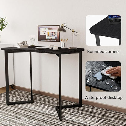 Funecy Computer Desk 40 Inch Small Table for Office,Modern Simple Style Writing Study Work Gaming Table for Home Office (Black)