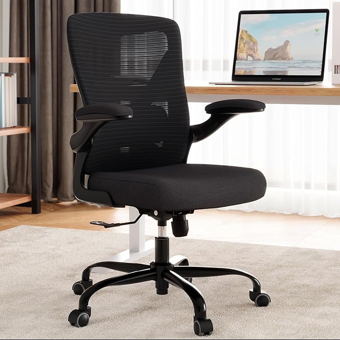 Ergonomic Office Chair - X-Shaped Computer Desk Chairs Comfy, Mesh High-Back Gaming Chair with Adjustable Lumbar Support, Executive Task Chair for Adults, Comfortable for Long Hours, Black, Pack of 2