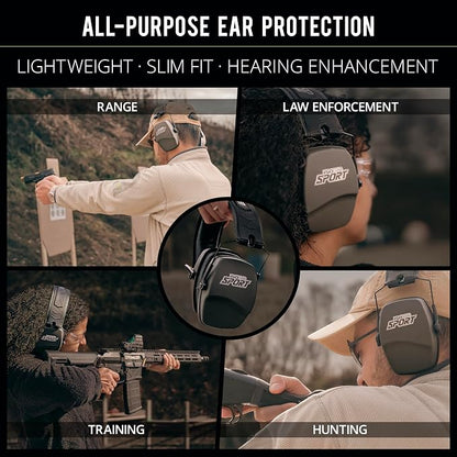 ISOtunes DEFY Slim Passive Earmuffs: Noise Isolating Over-Ear Hearing Protection with Foam Cushions, and Adjustable Headband