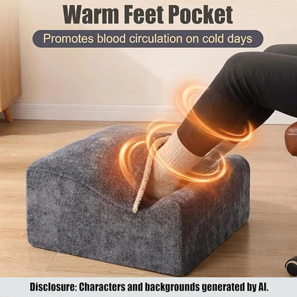 Keep Warm Foot Stool Foot Rest for Under Desk At Work | Office Footrest with Warm Feet Pocket,Ergonomic Under Deskfoot stool Stool for Office Chair & Back &Pain Relief, Dark gray+